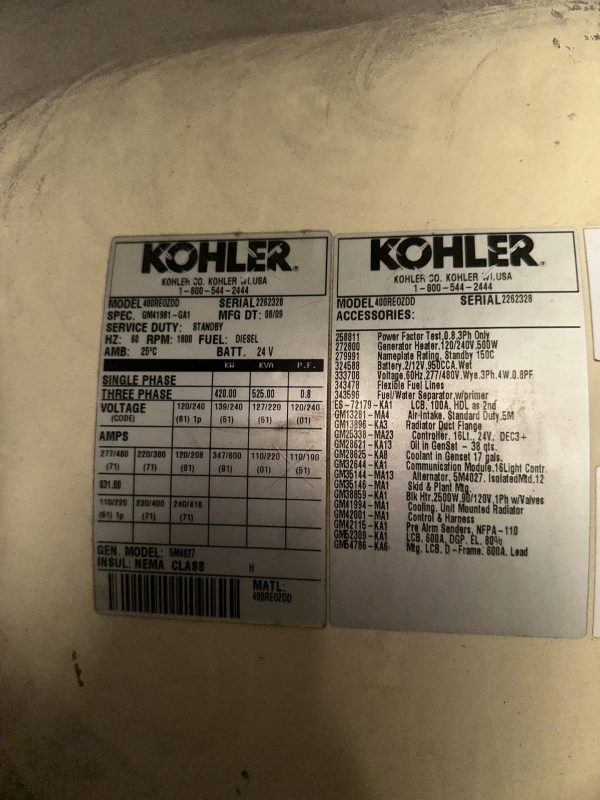 Planta de luz Kohler 400REOZDD - Imagen 8